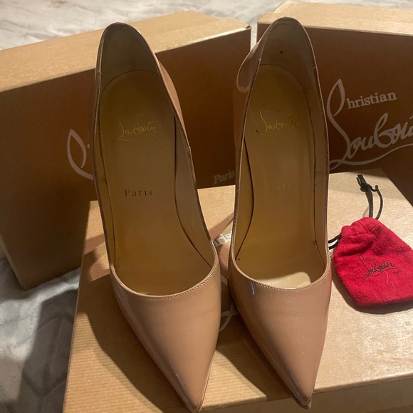Christian Louboutin Shoes - Christian Louboution Nude patent leather red bottom size 36-6.5 so late